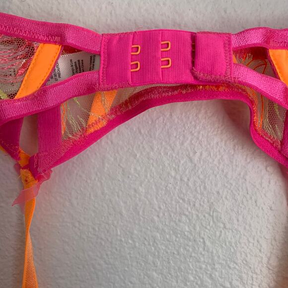 NEW For Love and Lemons Tulip Garter Belt in Neon Pink and Orange - Picture 7 of 10
